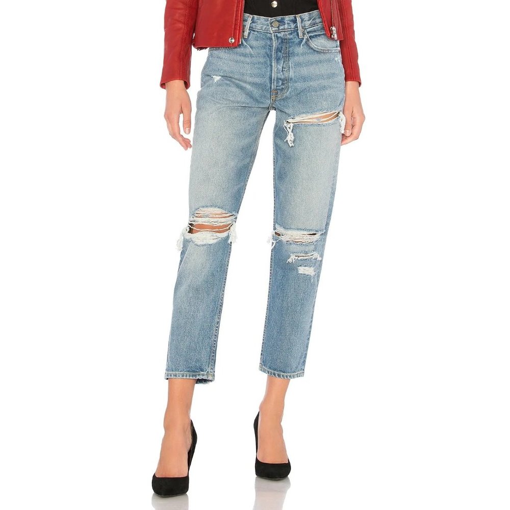 GRLFRND Helena Jessie's girl high rise straight crop jeans 25